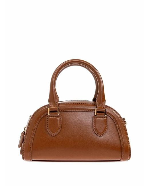 McQueen Brown Birdee Boston Mini Handbag