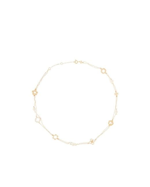 Tory Burch White Flower Necklace