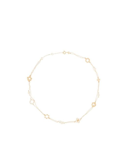 Tory Burch White Flower Necklace