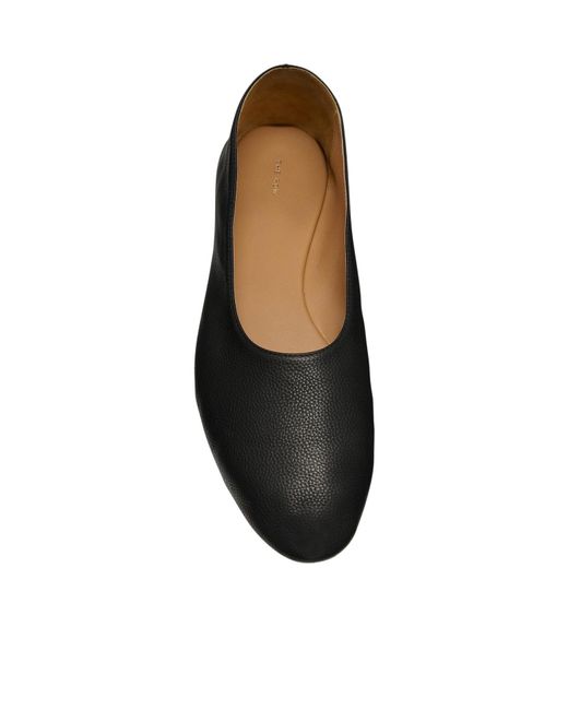 The Row Black Awar Leather Flats