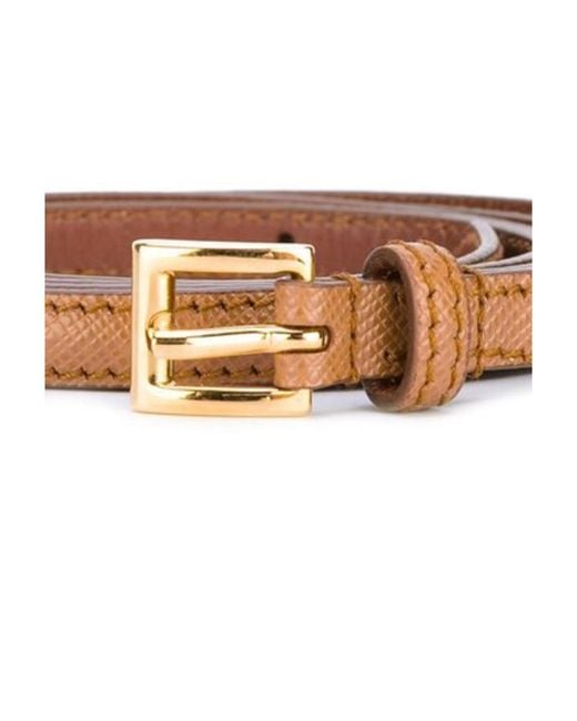 Prada White Logo Dark Belt