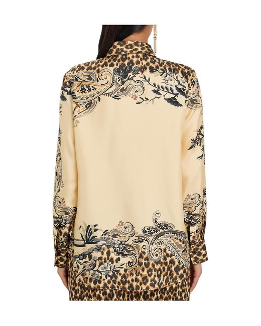 Etro Multicolor Leopard-Print Silk Shirt