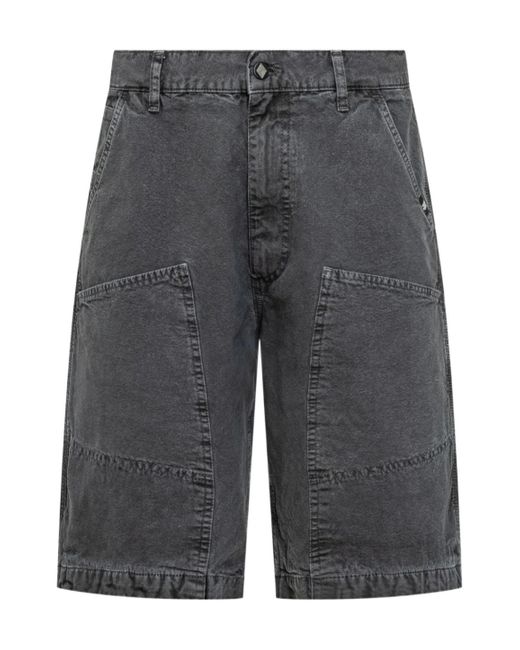 AMISH Gray Utility-Pocket Bermuda Shorts for men