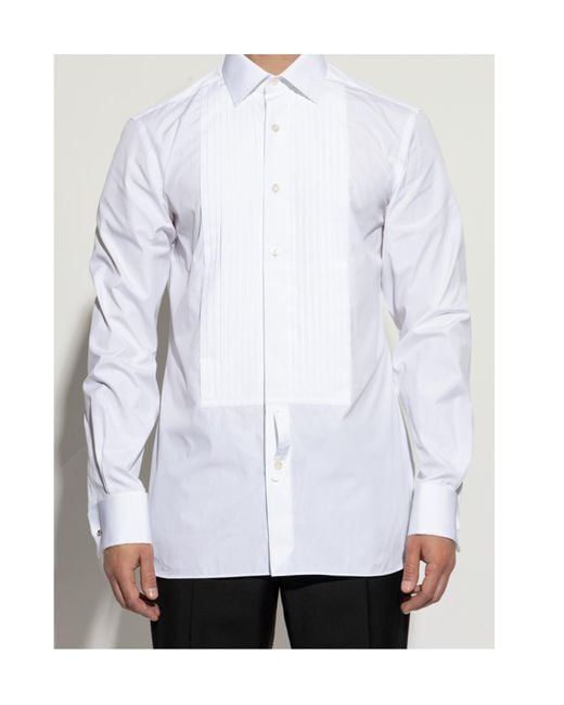 Tom Ford White Long Sleeved Button-Up Shirt for men