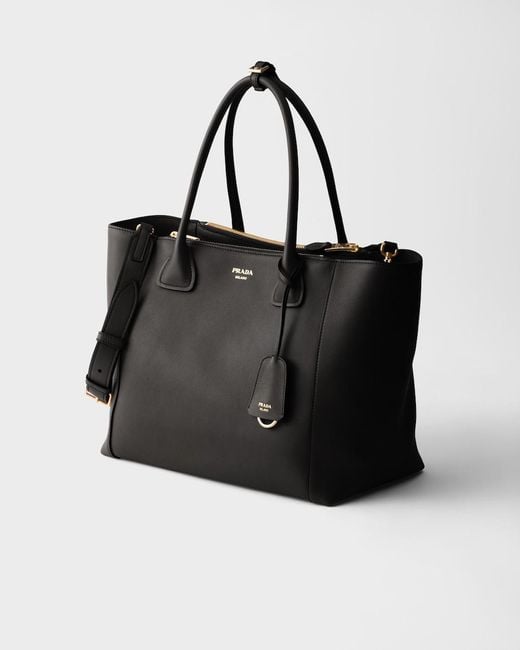 Prada Black Large Leather Tote Bag