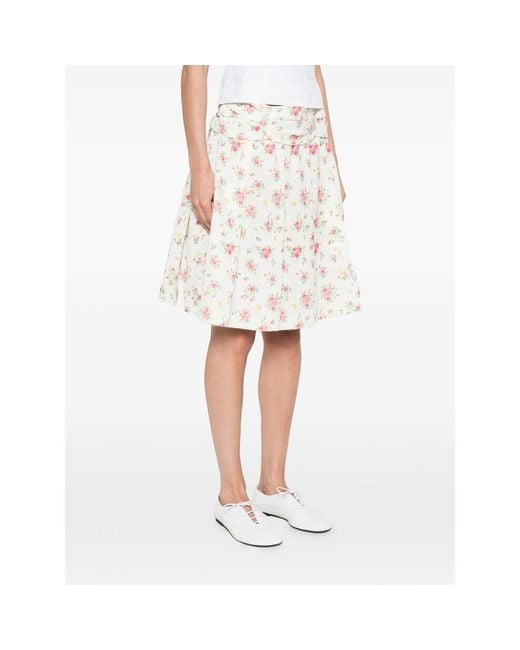 ShuShu/Tong White Floral Mini Skirt