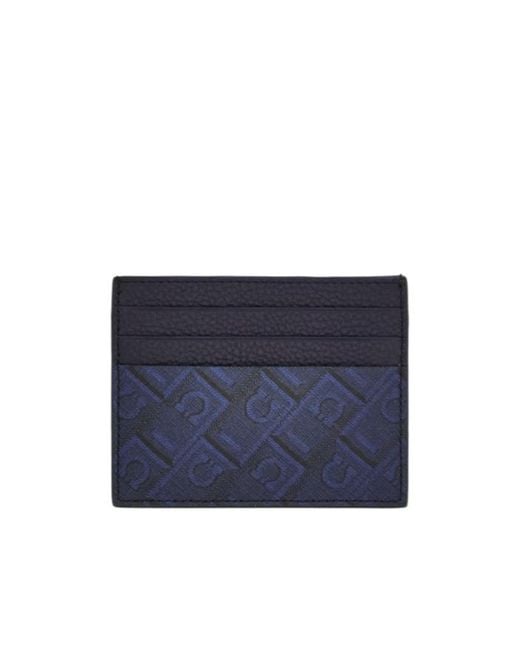 Ferragamo Blue Ferragamo Monogram Credit Card Holder for men