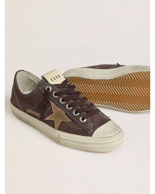 Golden Goose Deluxe Brand Brown V-Star Lace-Up Sneakers