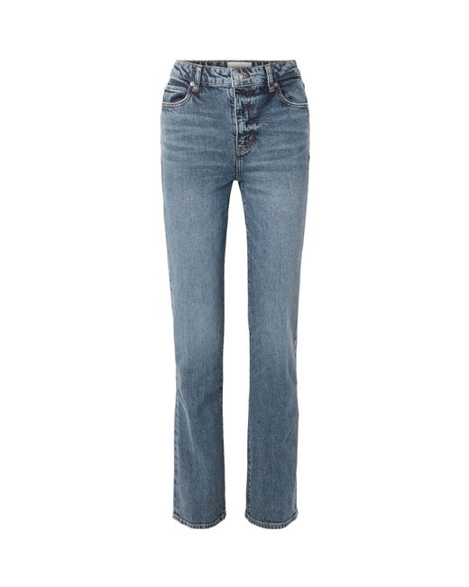 FRAME Blue The Ruler High-Rise Slim-Leg Jeans