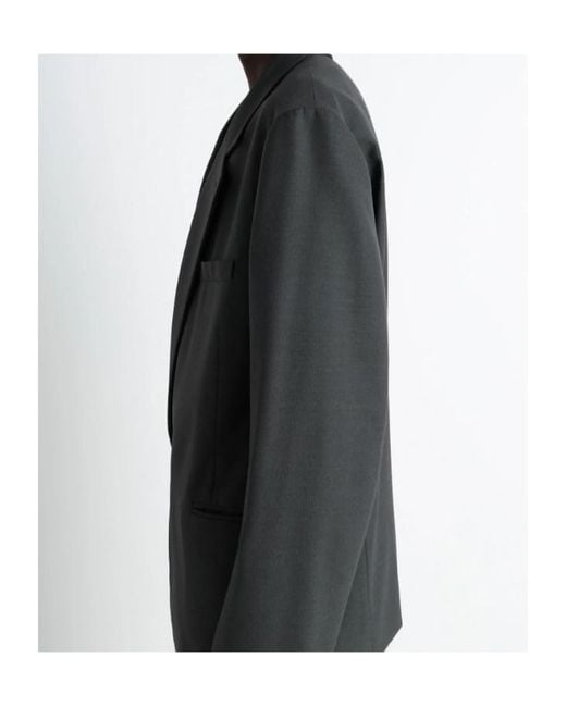 Lemaire Black Double-Breasted Long Sleeved Blazer for men