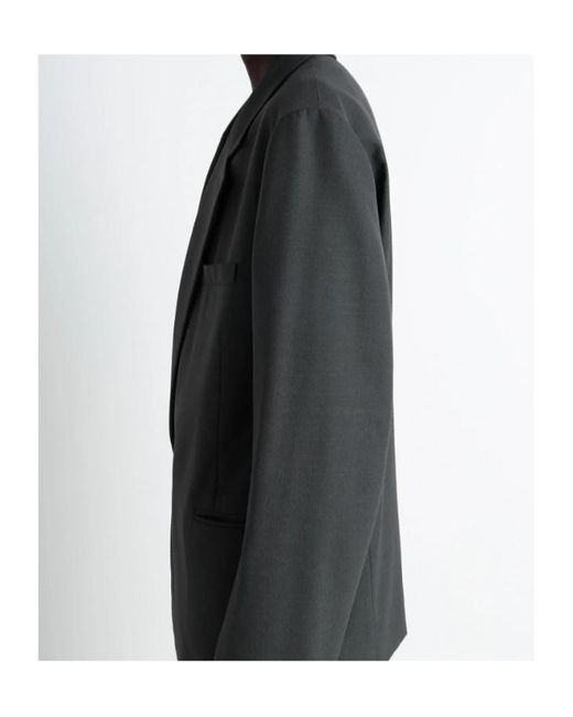 Lemaire Black Double-Breasted Long Sleeved Blazer for men