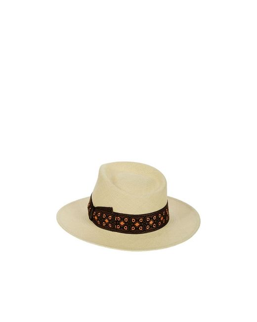 Borsalino Metallic Logo Straw Hat for men
