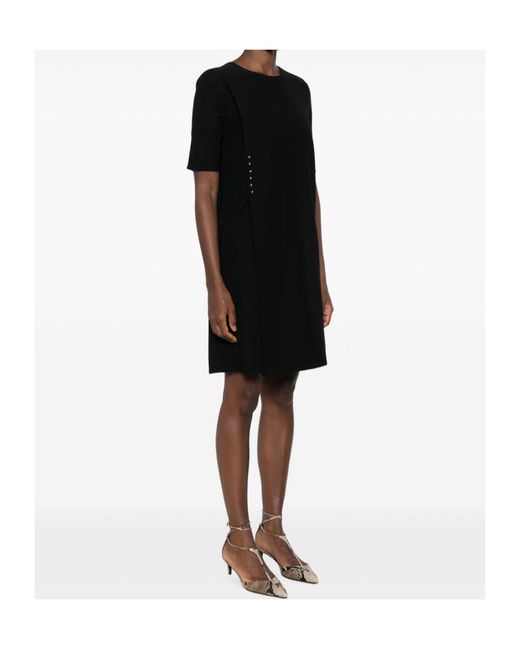 Emporio Armani Black Stud-Embellished Mini Dress