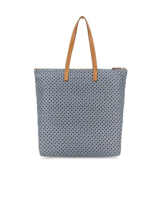 Prada Blue Printed Handbag for men
