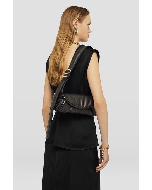 Jil Sander Black Cannolo Padded Small Shoulder Bag