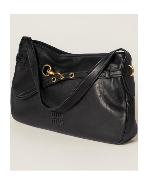 Miu Miu Black Aventure Nappa Leather Bag