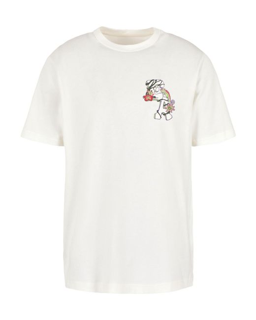 Emporio Armani White Monogram-Print Cotton T-Shirt for men