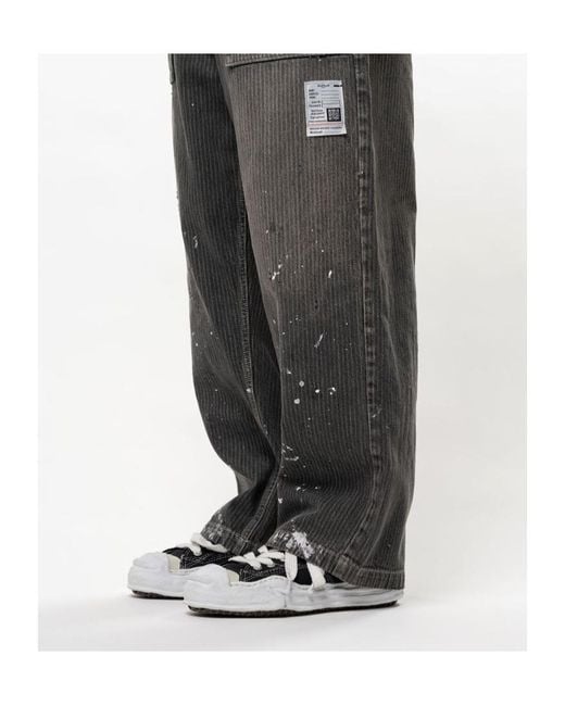Maison Mihara Yasuhiro Gray Stripe Denim Bush Pants for men