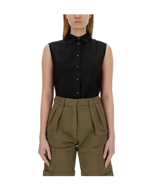Aspesi Green Sleeveless Blend Shirt