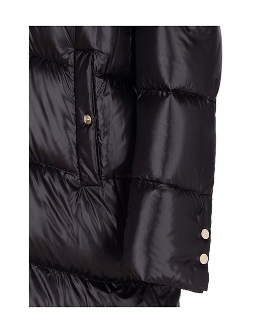 Herno Black Padded Zip-Up Long Coat