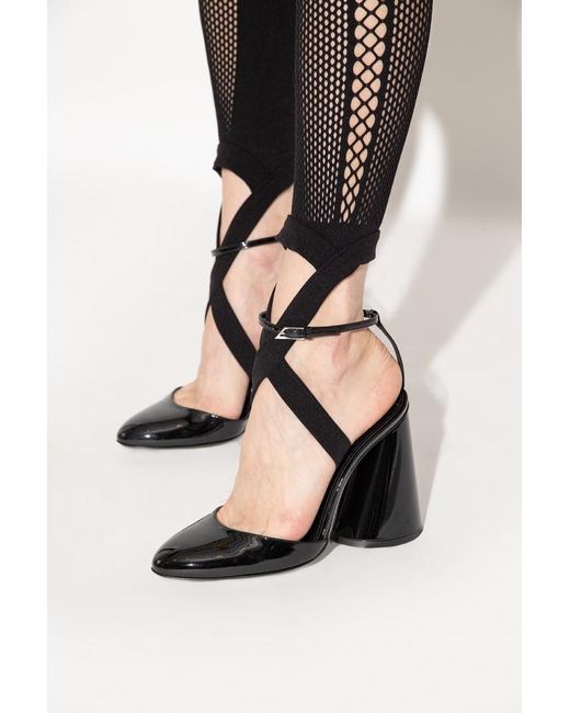 The Attico Black The Pointed-Toe Slingback Pumps