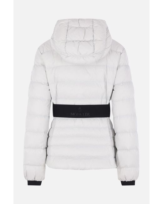 Moncler White Logo Patch Down Jacket