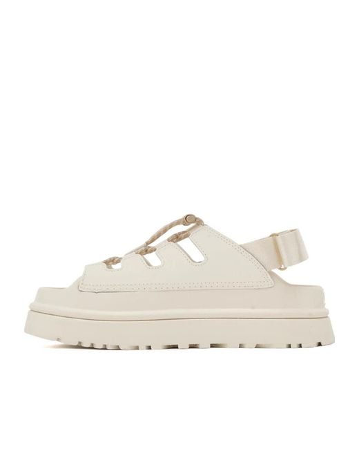 Ugg White Goldenglow Toggle Platform Sandals