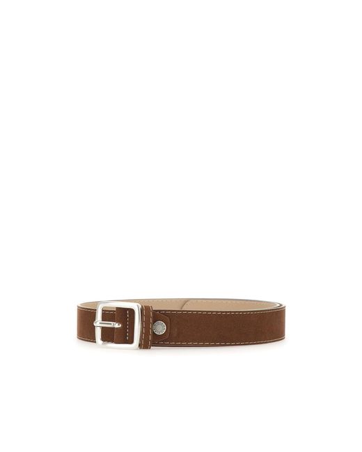 Gianni Chiarini Brown Contrast Stitching Belt