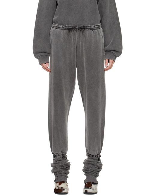 Acne Gray Logo Patch Drawstring Trousers for men