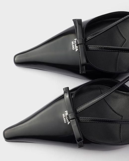 Prada Multicolor Brushed-Leather Slingback Pumps