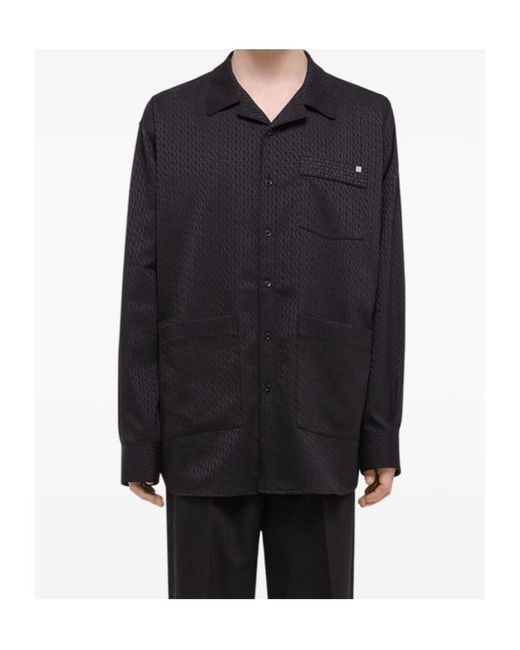 Helmut Lang Blue Geometric-Print Shirt for men