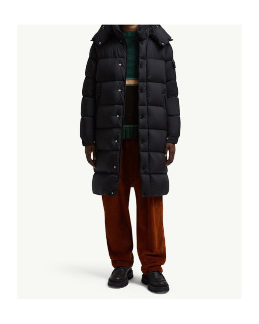 Moncler Black Hanoverian Hooded Long Down Coat for men
