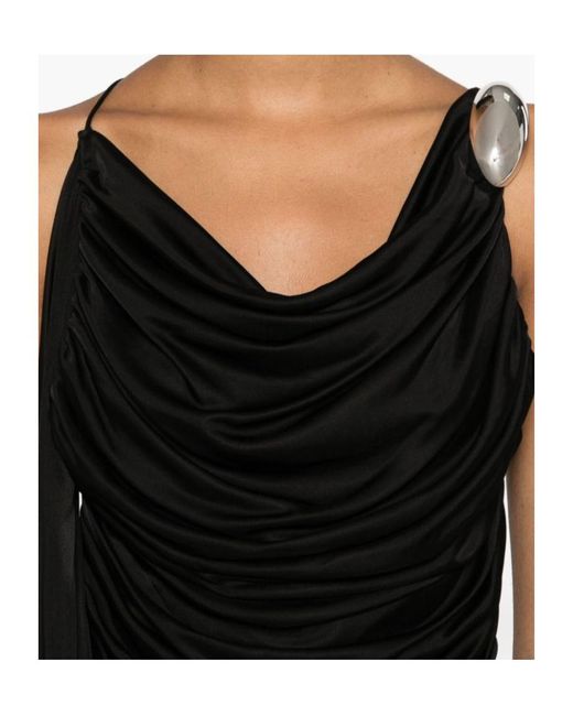 GIUSEPPE DI MORABITO Black Brooch-Detail Mini Dress