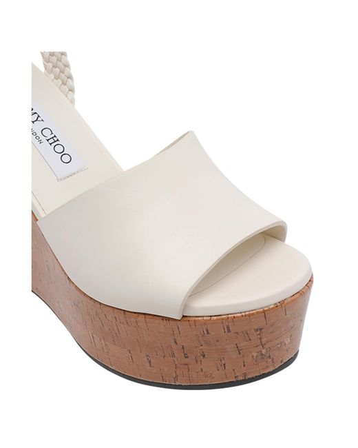 Jimmy Choo White Jori Braided Buckle Detailed Sandals
