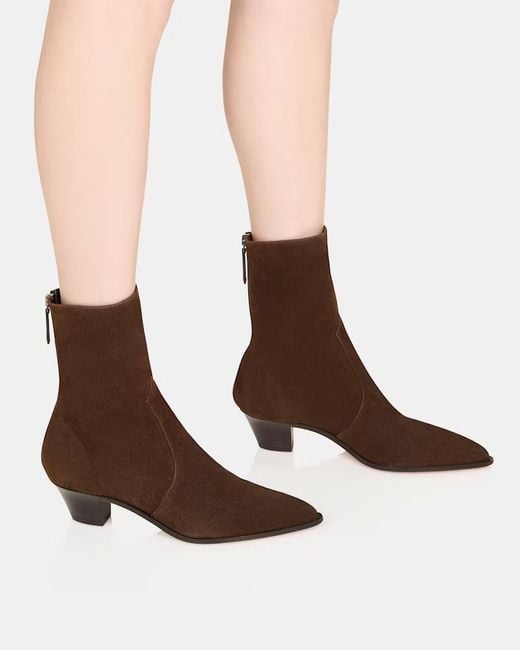 Aquazzura Brown Brunswick Suede Ankle Boots