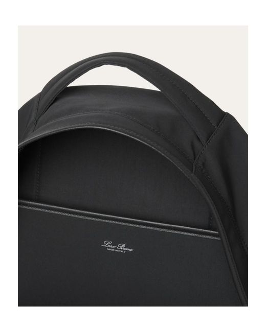 Loro Piana Black Pioneer Backpack Medium for men