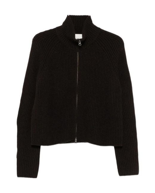 Lisa Yang Black Long-Sleeve Zip-Up Cardigan