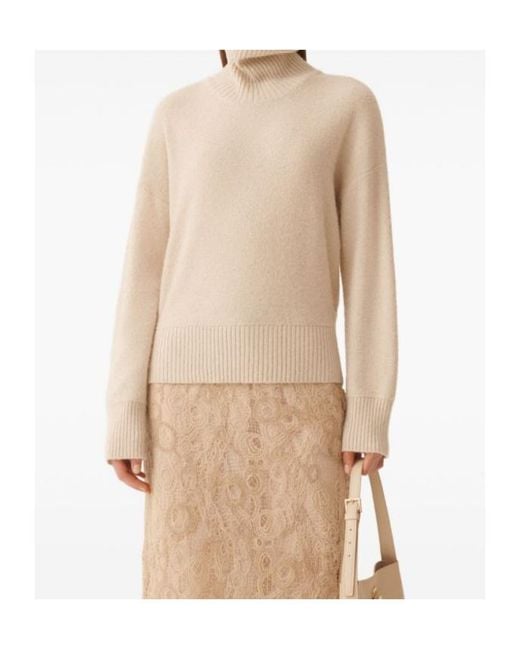 Fabiana Filippi Natural Sequins Embellished Turtleneck Jumper
