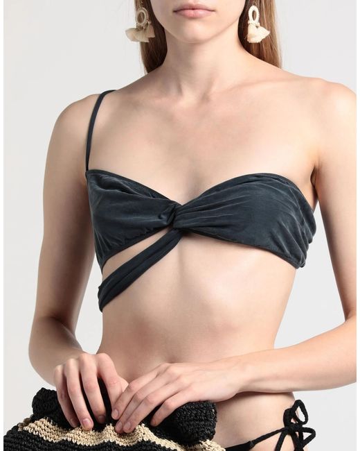 Jacquemus Blue Minimalist One-Shoulder Bikini Top