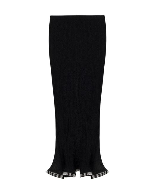 Jonathan Simkhai Black Ruffled Midi Skirt