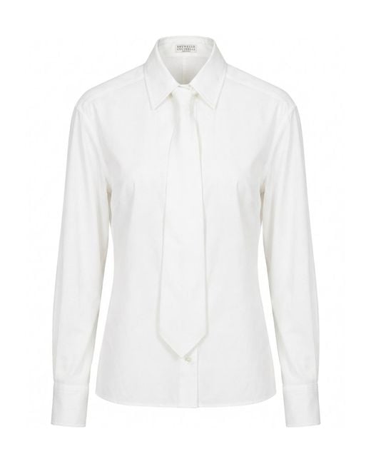 Brunello Cucinelli White Long-Sleeved Shirt