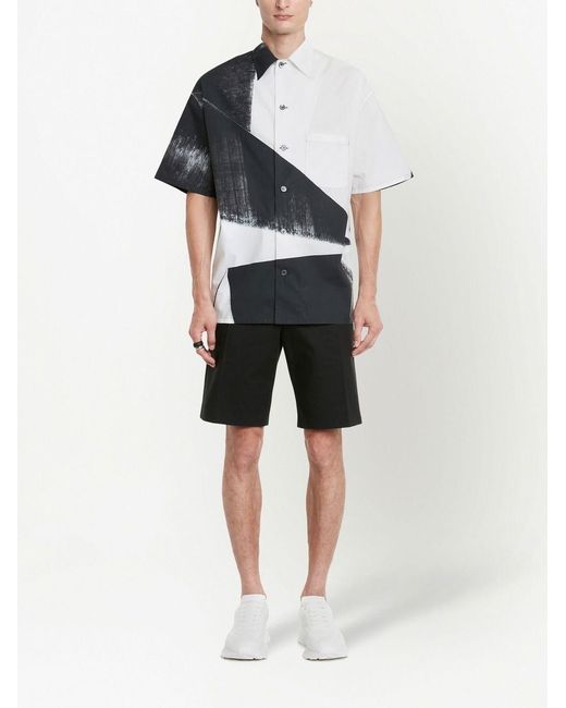 McQueen Black Tailored Knee Length Bermuda Shorts for men