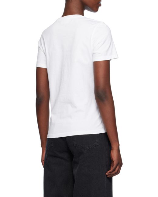 Maison Kitsuné White Maison Kitsuné Fox Head Patch Crewneck T-Shirt