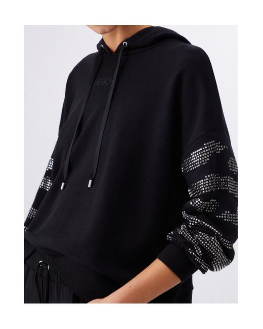 Liu Jo Black Long-Sleeve Drawstring Hoodie