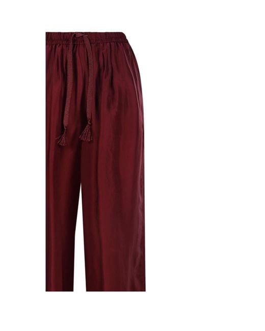 Forte_forte Red Elastic Waist Casual Pants