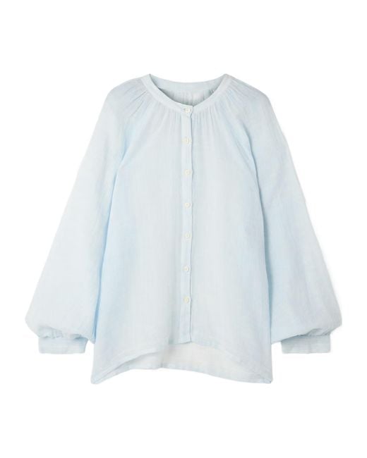 Lemlem Blue Cotton-Gauze Blouse