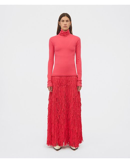 Bottega Veneta Pink Roll-Neck Long-Sleeve Top