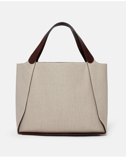 Stella McCartney Natural Logo-Appliqué Top Handle Bag