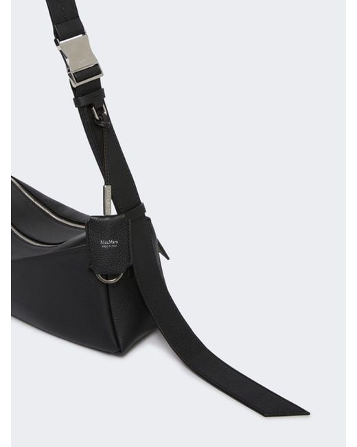 Max Mara Black Small Mxaskipper Leather Shoulder Bag