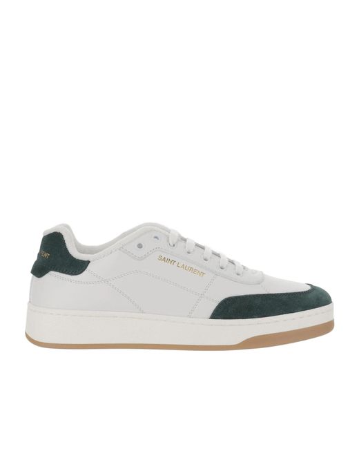 Saint Laurent White Lace-Up Sneakers for men